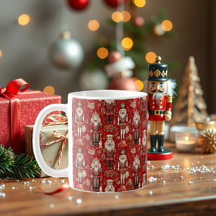 Red nutcrackers pattern Christmas Coffee Mug