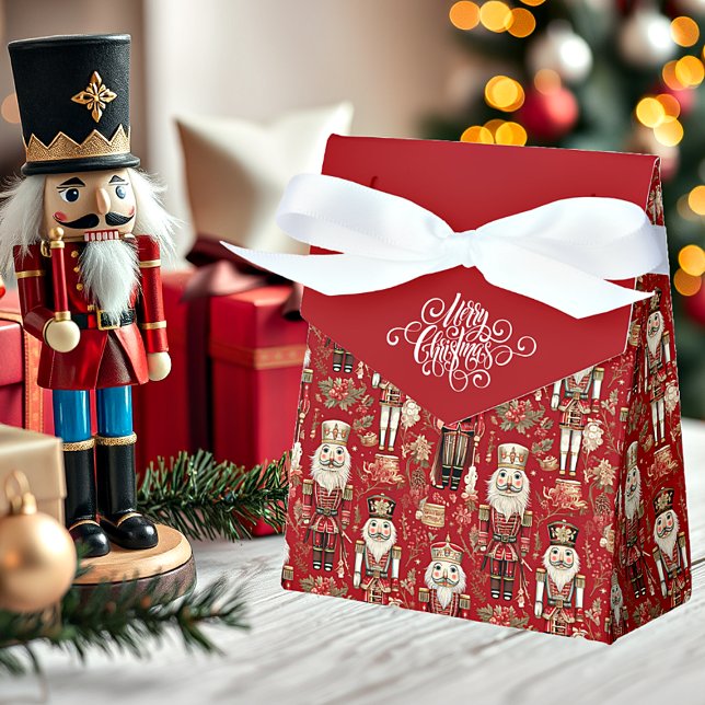 Red nutcrackers pattern Christmas gift Favor Box (Creator Uploaded)
