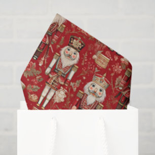 Red nutcrackers pattern Christmas Tissue Paper