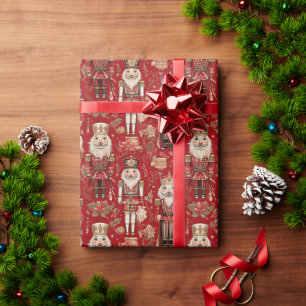 Red nutcrackers pattern Christmas Wrapping Paper
