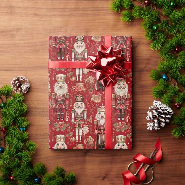 Red nutcrackers pattern Christmas Wrapping Paper (Holiday Gift)