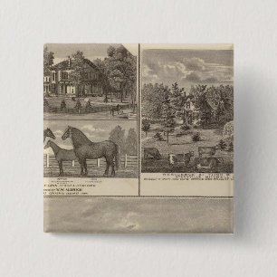 Red Oak farm & residence, Centre Tp 2 Inch Square Button