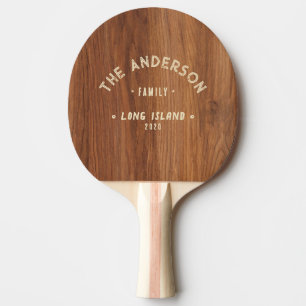 Red Oak Wood Vintage Seaside Family Name Ping Pong Paddle