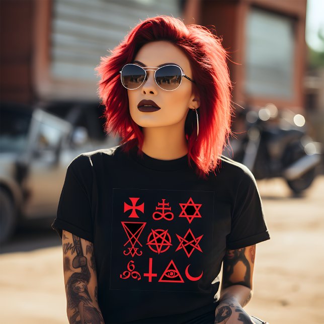 Red Occult Symbols T-Shirt (Creator Uploaded)