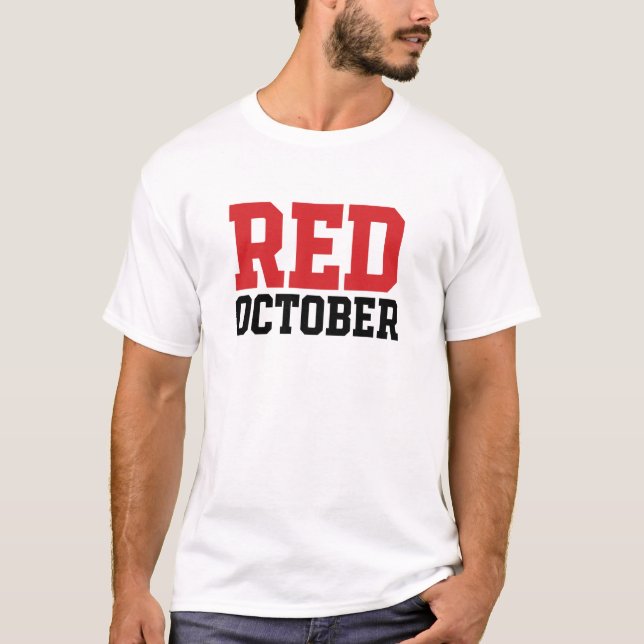 Red Octobre Baseball après saison Fan T-shirt 2 (Devant)