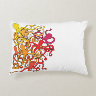 Red Octopi Accent Pillow