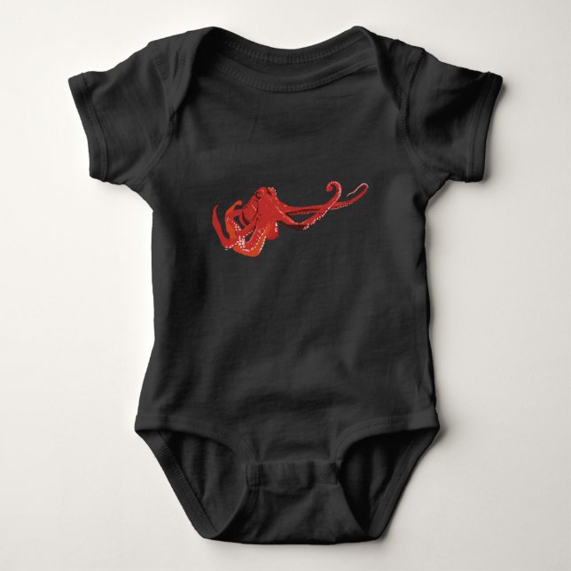 Red octopus baby bodysuit (Front)