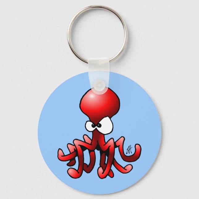 Red Octopus Keychain (Front)