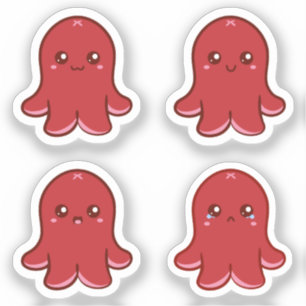 Red Octopus Sausage Emotions