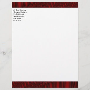 Red Octopus Tentacles Customizable Letterhead
