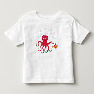 Red octopus toddler t-shirt