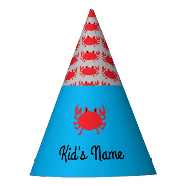 Red of sea crab party hat (Front)