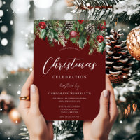 Red Office Corporate Christmas Party Celebration