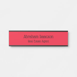 Red Office Door Sign Real Estate Agent