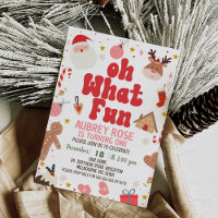 Red Oh What Fun Christmas 1st Birthday