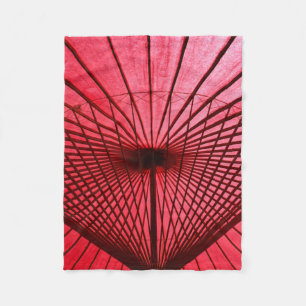Red oil-paper umbrella fleece blanket