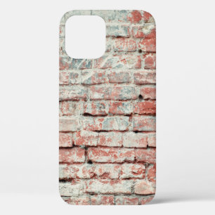 Red old worn brick wall texture background. Vintag iPhone 12 Case