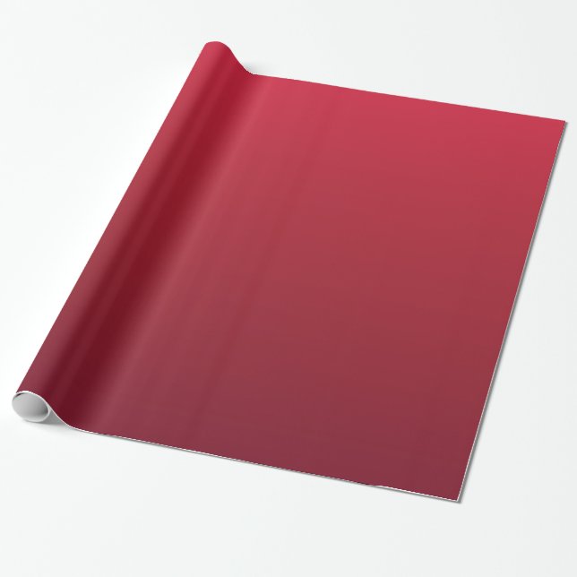 Red Ombre Coffee Christmas Cup Style Wrapping Paper (Unrolled)