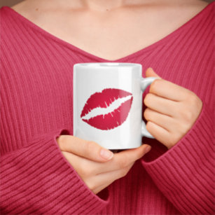 Red Ombre Lipstick Diva Lips Coffee Mug