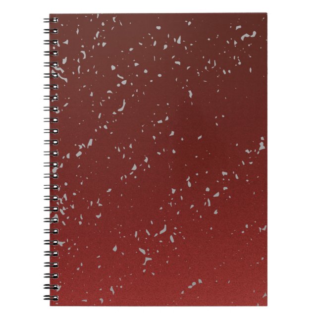 Red Ombre w Grey Specks Notebook Stylish Journal (Devant)