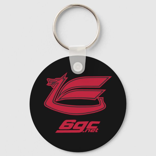 Red on Black Dragon Keychain (Front)
