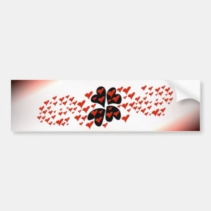Red on Black Hearts Bumper Sticker