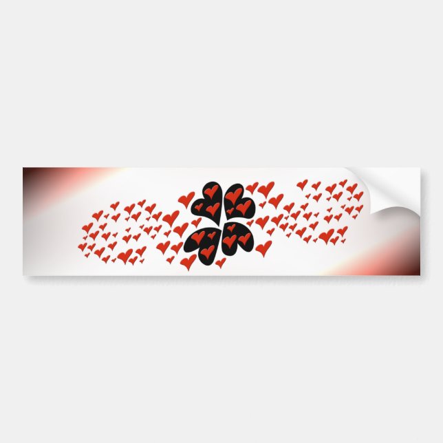 Red on Black Hearts Bumper Sticker (Front)