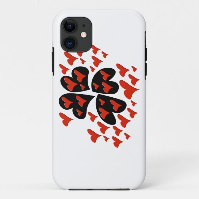 Red on Black Hearts Case-Mate iPhone Case (Back)