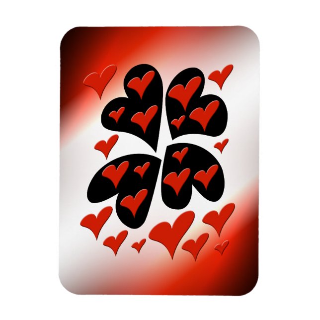 Red on Black Hearts Magnet (Vertical)