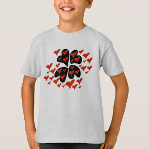 Red on Black Hearts T-Shirt