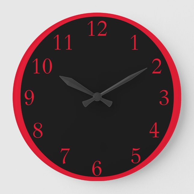 Red on Black Large Clock (Front)