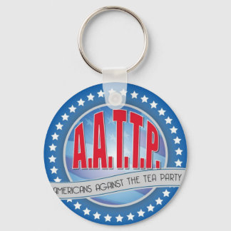 Red on Blue Anti-Tea Party Key Chain