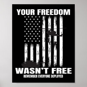 Red On Fridays Military Veteran Patriotic American Poster