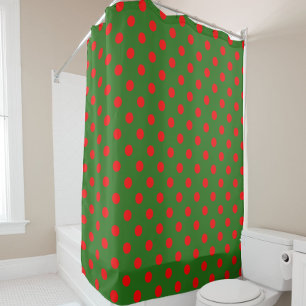 Red On Green Polka Dots Pattern Design
