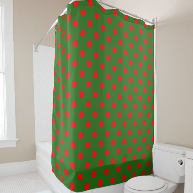 Red On Green Polka Dots Pattern Design  (Creator Uploaded)