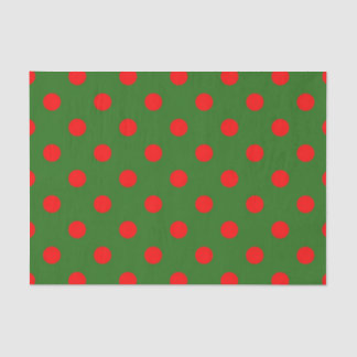 Red On Green Polka Dots Pattern Design Tissue Paper