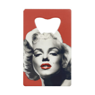 Red on Red Lips Marilyn Credit Card Bottle Opener