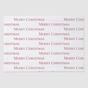 Red on White Merry Christmas Quote Tissue Paper