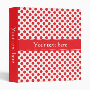 Red on White Polka Dot Binder