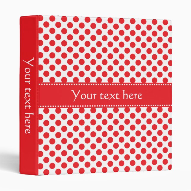 Red on White Polka Dot Binder (Front/Spine)