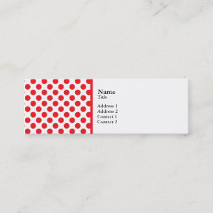 Red on White Polka Dot Mini Business Card