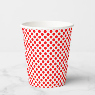 Red on White Small Size Polka Dots Paper Cups