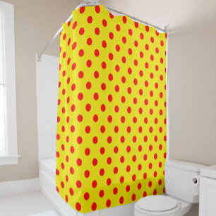 Red On Yellow Polka Dots Pattern Design