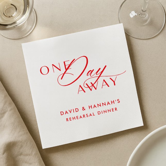 Red One Day Away Napkins for Rehearsal Dinner (Creator Uploaded)