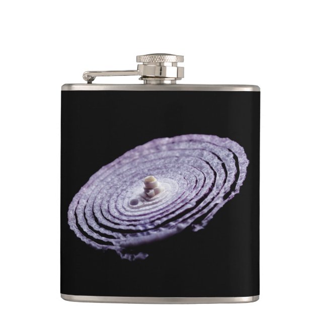 Red Onion Portrait Hip Flask (Front)