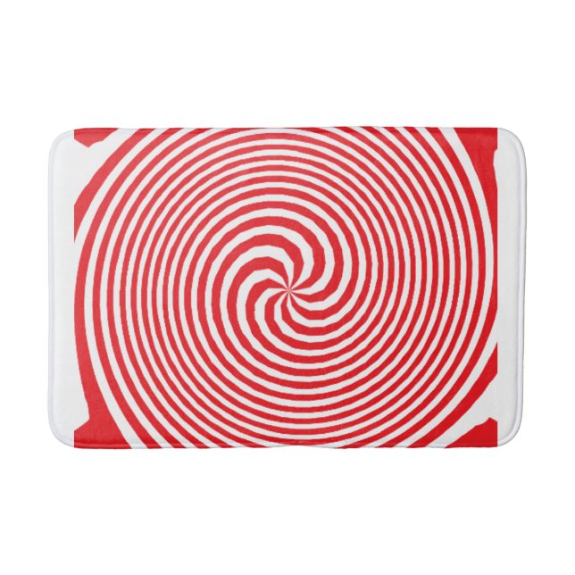 Red Optical Illusion Bath Mat (Front)