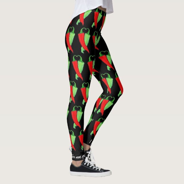 Red or Green Chile Chili Personalize Cute Women's Leggings (Right)