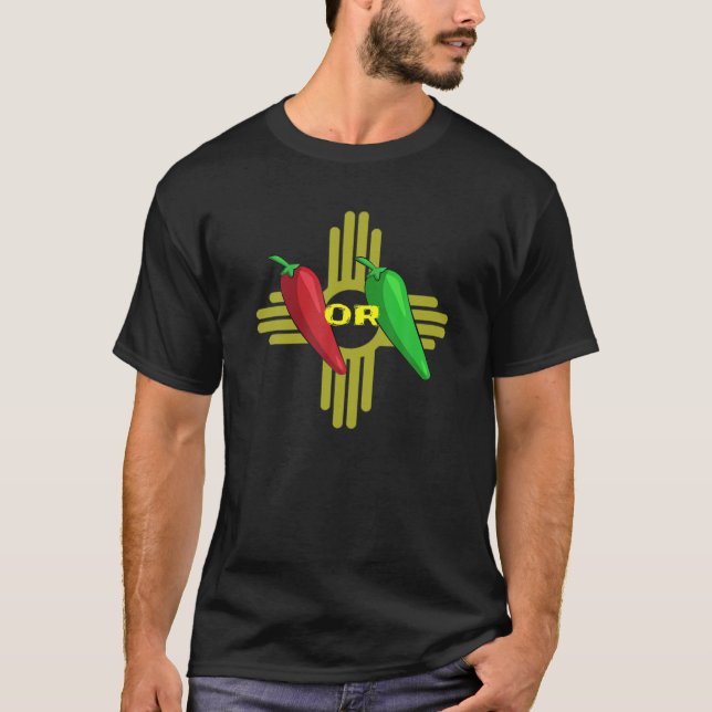 Red Or Green Chile Hatch New Mexico Zia T-Shirt (Front)