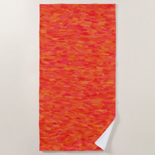 Red Orange Abstract Pattern Beach Towel