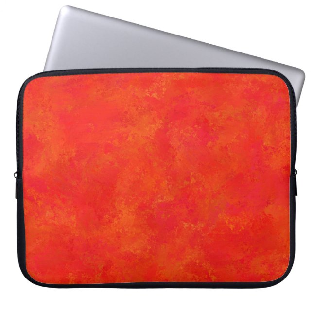 Red Orange Abstract Pattern Laptop Sleeve (Front)